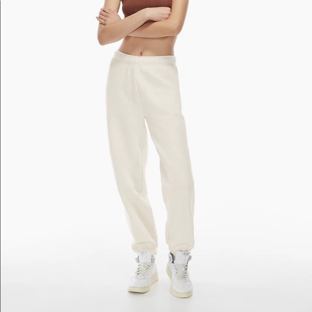 TNA cozy fleece mega sweatpants tall, heather light oatmeal